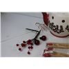 Image 7 : Plastic Gold Plant Pot - (2) Glass Dragonfly Candle Holders - 12 Gold Glitter Candles - Teapot Tea L