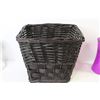 Image 2 : Wicker Waste Basket - Purple Glass Vase - Hamburger Press - Metal Holder
