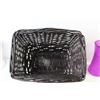 Image 3 : Wicker Waste Basket - Purple Glass Vase - Hamburger Press - Metal Holder
