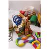 Image 10 : Various Baby/Childrens Toys of Varying Condition, Locking Lawn Chair, Wallet, Bottle Cozy & Laundry 