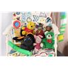 Image 2 : Various Baby/Childrens Toys of Varying Condition, Locking Lawn Chair, Wallet, Bottle Cozy & Laundry 