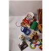 Image 5 : Various Baby/Childrens Toys of Varying Condition, Locking Lawn Chair, Wallet, Bottle Cozy & Laundry 