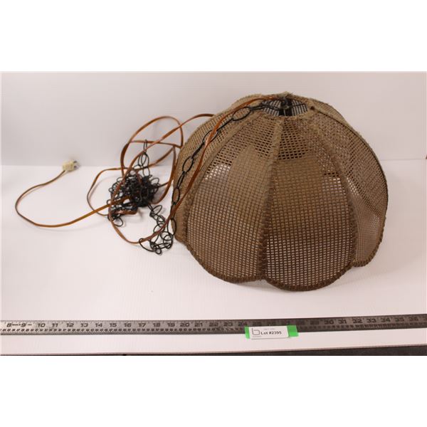 Vintage Hanging Swag Lamp - Wicker