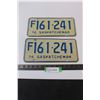 Image 1 : Pair of Vintage 1976 Saskatchewan License Plate's