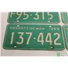 Image 3 : (1 Pair & 2 single) Vintage 1969 Saskatchewan License Plate's