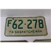 Image 6 : (5) Vintage 1974 Saskatchewan License Plate's