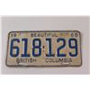 Image 2 : (3) Vintage License Plates - 1968 British Columbia, 1969 Alberta & 1980's Alberta