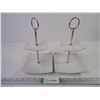 Image 1 : (2) 2 Tier Serving Dish