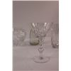 Image 4 : Crystal Footed Dish, Pedestal Bowl, Cream Pitcher, Sugar Dish, (3) Glasses & Martini Glass & Glass B