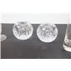 Image 3 : Crystal Vase, Candle Holders & Cream Pitcher, (4) Glass Double Shot Glasses & (2 pcs) Laser Glass Ar