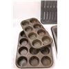 Image 4 : Baking Pans (Assorted Sizes) - (2) Cake, (4) Sheet Pans, (2) Muffin Pans, Broiler Pan Top & Plastic 