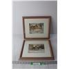 Image 1 : (2) Framed Pieces of Art - 11 1/2" and 13 1/2"