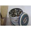 Image 2 : 1/3rd of Box of 1 1/8" Blued Lath Nails - Player's Tobacco Tin of Assorted Bolts