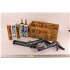 Image 1 : Wooden Box Containing (3) Calking Guns & (5) Tubes - Caulking, Sealant, Adhesive & Liquid Nails