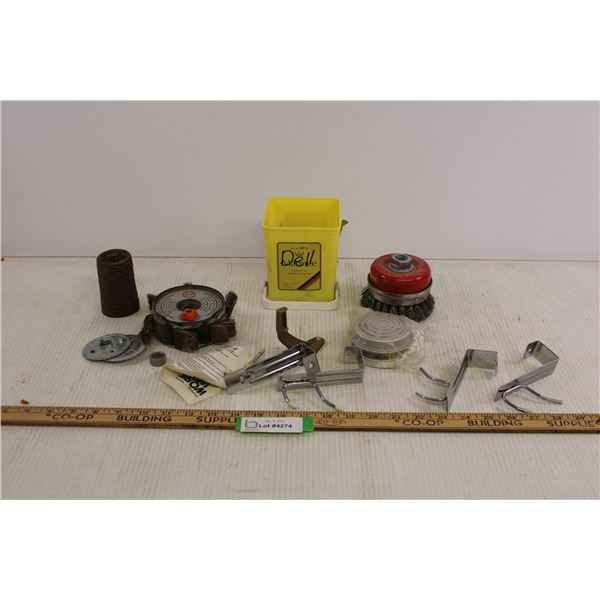 Various Items - Door Mounted Hangers, Banister Mount, Hawn Wire Cup Brush, MSHA Respirator Cartridge