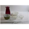 Image 1 : Pink Vase, Pyrex Dish, Bowls