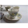 Image 5 : (5) Teacups and Saucers - Stanford, Royal Vale; Cream and Sugar Set