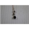 Image 2 : Sterling Silver Chain (20") with Black Moissanite Pendant