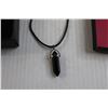 Image 2 : Black Onyx Pendant with Cord - 25"