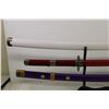 Image 2 : (3) Wooden Katanas and Stand