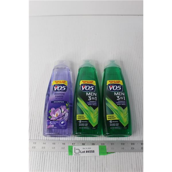 (3) Bottles of V05 3 in 1 Shampoo