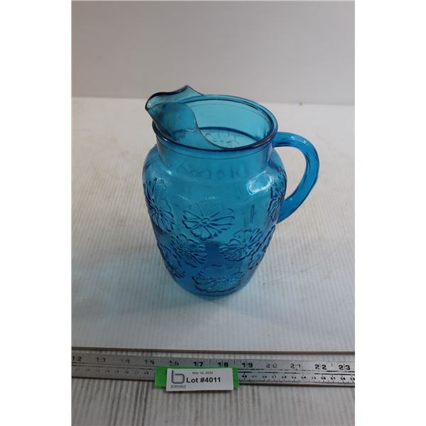 Blue Glass Pitcher