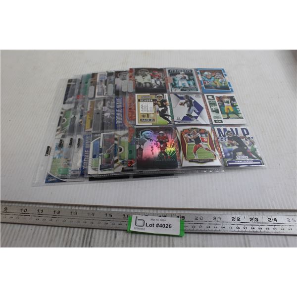 (80) Assorted NFL Rookies and All Star Cards - (9) Pages