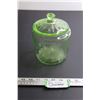 Image 2 : Green Depression Glass Biscuit Barrel