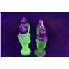 Image 1 : (2) Pairs Green Depression Glass Salt and Peppers