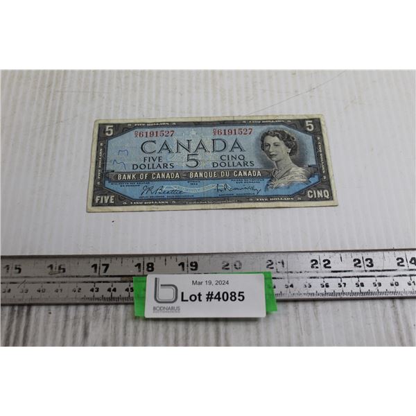 Canadian 1954 $5 Bill