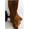 Image 4 : (2) Pairs Knee High Boots - Black Size 9, Brown Size 10, Both Smell Like Smoke