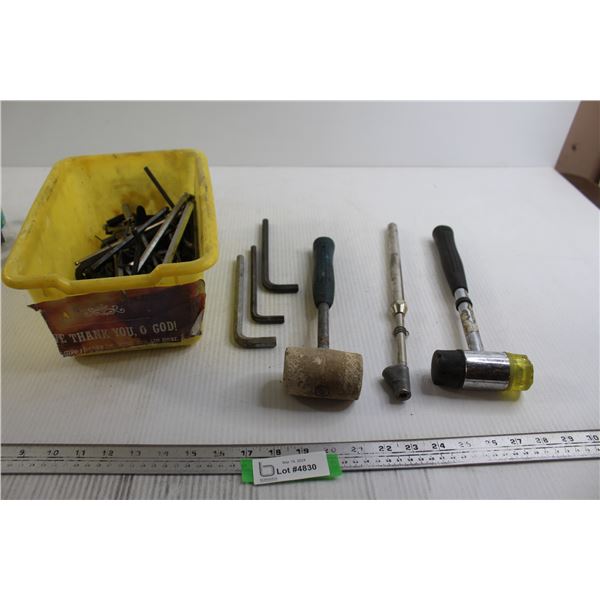 Tire Pressure Gauge, Rubber Mallet, Dead Blow Hammer, Allen Wrenches