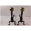 Image 1 : Wrought Iron Andirons for Fireplace