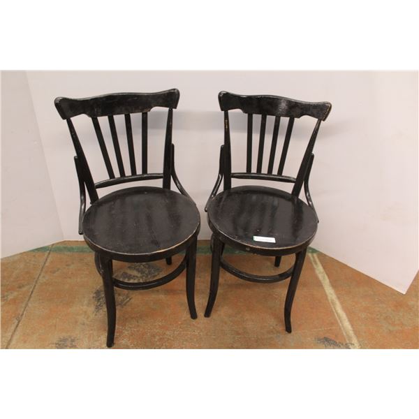 * (2 Times Bid Price) (2) Painted Wooden Chairs