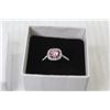 Image 2 : Silver Pink and White Cubic Zirconia Ring - Size 8.5