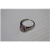 Image 4 : Silver Pink and White Cubic Zirconia Ring - Size 8.5
