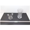 Image 1 : 24% Lead Crystal Lamp Base or Vase for Artificial Flowers (Hole in Bottom) & Glass Candle Holder (Ca