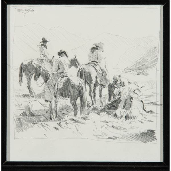 Mark Maggiori-Set of two sketches: Sun & Saddle; Cowboys at Work