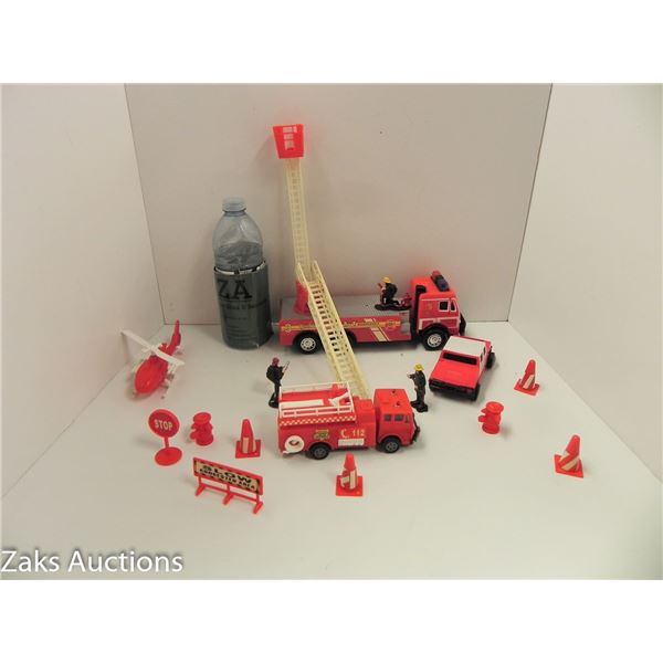 SHOE BOX OF FIREFIGHTING TRUCKS, ETC