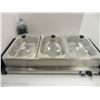 Image 5 : 3 STATION BUFFET SERVER WITH STAINLESS INSERTS AND SEE THROUGH LIDS