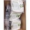 Image 2 : LARGE BOX OF PLASTIC WINE GLASSES, SUGAR CANE PLATES, CUTLERY