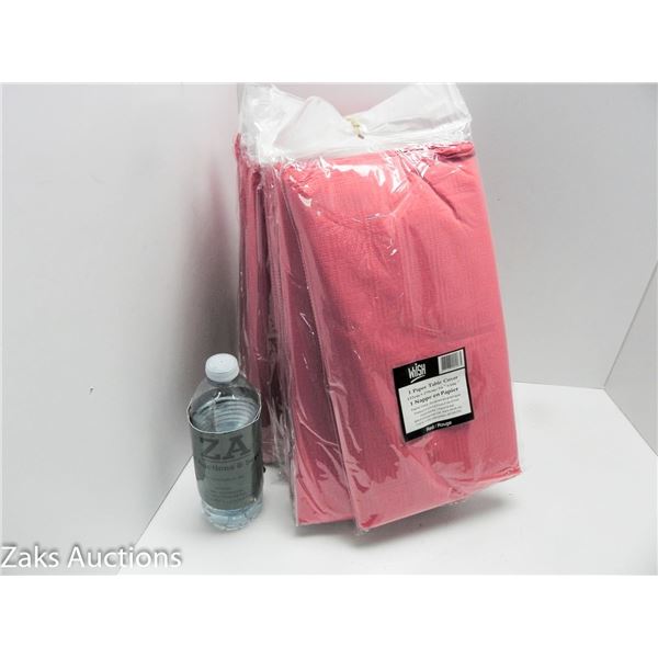 10 RED PAPER TABLE COVERS 54" X 106"