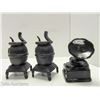 Image 2 : 3 SETS OF SALT & PEPPER SHAKERS - CAST METAL TRAIN ENGINES,