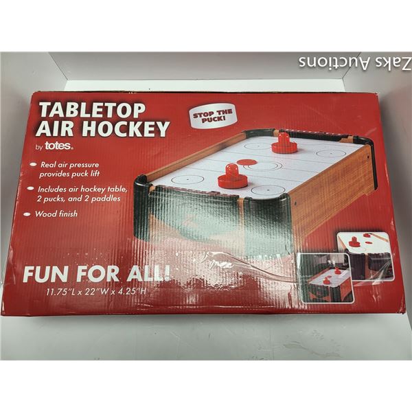 TOTES TABLETOP AIR HOCKEY GAME 11.75"L X 22"W X 4.25"H