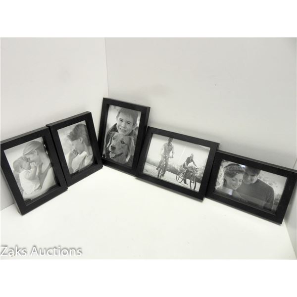 LOT OF 5 BLACK PICTURE FRAMES