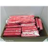 Image 1 : BOX OF 7 RED PAPER TABLE CLOTHS WITH 12 PKGS RED PAPER NAPKINS