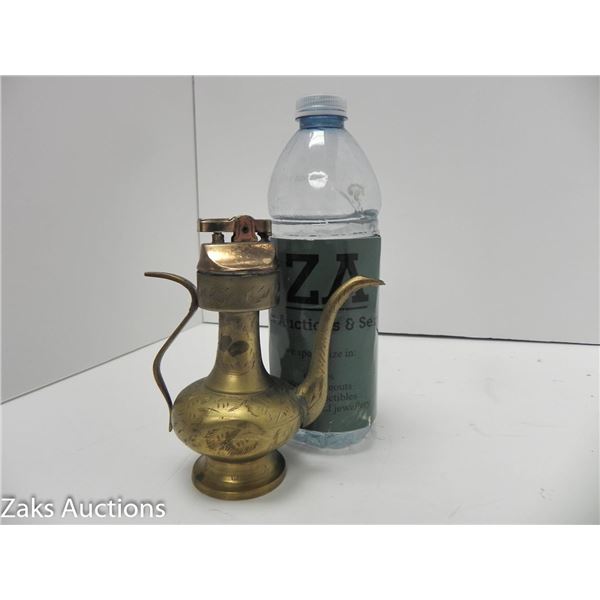 VINAGE SARNA BRASS TEAPOT GENIE PITCHER TABLE LIGHTER FROM INDIA