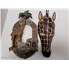 Image 7 : AFRICAN DECOR WITH GIRAFFES AND ELEPHANT (LARGE CRACK ON NOSE)