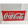 Image 2 : ENJOY COCA-COLA SIGN APPROX 2'.5' X 1' WITH TIN COCA-COLA PICTURE PLAQUE