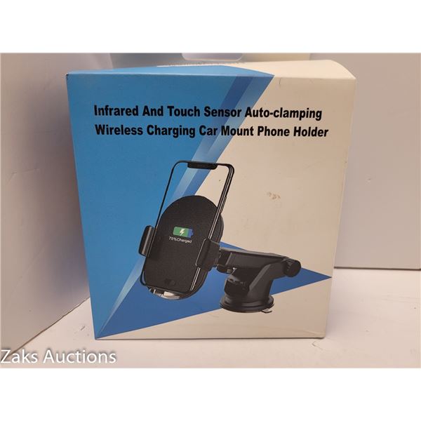 INFRARED AND TOUCH SENSOR AUTO-CLAMPING WIRELESS CHARGING CAR MOUNT